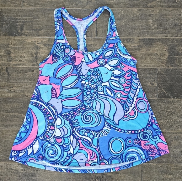 Lilly Pulitzer Multicolor T-Back Luxletic Tank - Sz Medium - Picture 4 of 5